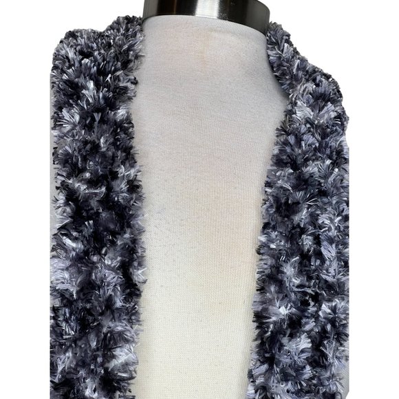 Three scarf set 1 maroon stretch soft knit 2 marbled black white gray 3 white - Picture 13 of 15